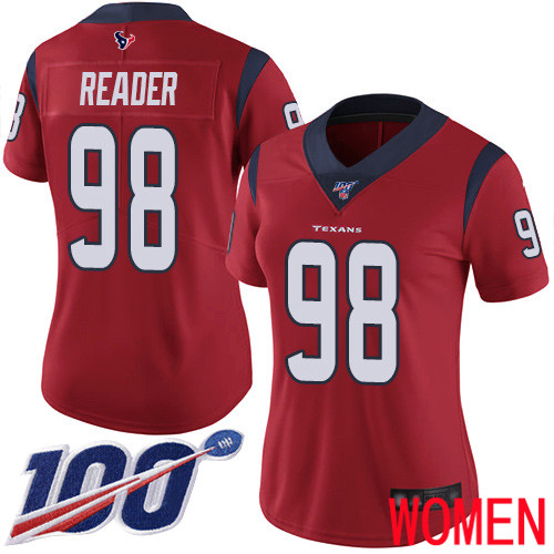 Houston Texans Limited Red Women D J Reader Alternate Jersey NFL Football 98 100th Season Vapor Untouchable